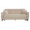 Homeroots 81" Beige Microfiber Sleeper Sofa And Toss Pillows With Brown Legs 607198 - alternate 1