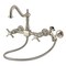 Kingston Brass Two-Handle Wall Mount Bridge Kitchen Faucet with Brass Sprayer, Brushed Nickel KS1248ZXBS - alternate 1