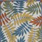 Homeroots 6' X 9' Ivory Blue Orange And Green Botanical Leaves Indoor Outdoor Area Rug 546683 - alternate 7