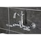 Kingston Brass Two-Handle Wall Mount Bridge Kitchen Faucet, Polished Chrome KS2441AL - alternate 6