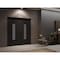 Vdomdoors Front Exterior Prehung Aluminum Double Doors Ronex1477 Black Enamel Mirrored Clear Glass Entry RONEX1477DEXD-BLK-W72xH80-LH-I - alternate 3