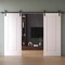 Sartodoors Double Barn Door 36 x 80 inches, BASIC 9111 White, 13FT Rail Track Set, Solid Panel Interior Door BASIC9111DB-B-SKIN-36 - alternate 5