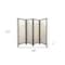 Homeroots 63" Black and White Fabric Folding Four Panel Screen Room Divider 342766 - alternate 2