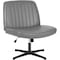 Yssoa Simple Deluxe Wide Criss Cross Legged Chair, Swivel Office Desk Chair, Height Adjustable PU Leather 3A88FNCHAIROFFICELEAGRY01 - alternate 7