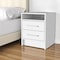 Homeroots 20" White Wood Two Drawer Nightstand 534901 - alternate 1