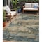 Homeroots 5' X 8' Teal Blue And Beige Abstract Washable Indoor Outdoor Area Rug 630940 - alternate 1