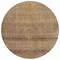 Homeroots 8' Khaki And Beige Round Geometric Washable Indoor Outdoor Area Rug 630503 - alternate 5