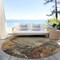 Homeroots 8' Khaki Charcoal And Terra Cotta Round Abstract Washable Indoor Outdoor Area Rug 606039 - alternate 6