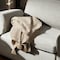 Homeroots 50" X 60" Cream Cotton Woven Throw Blanket with Tassels 516505 - alternate 4