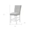 Homeroots Set of Two 25" Gray and White Velvet and Solid Wood Counter Height Bar Chairs, 2PK 573453 - alternate 6