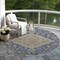 Homeroots 8' Navy Blue Beige And Brown Round Oriental Washable Indoor Outdoor Area Rug 605255 - alternate 7