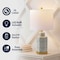 Jonathan Y Diana 23.5 in. Traditional Classic Ceramic and Metal Ginger Jar LED Table Lamp, Green/White/Brass Gol JYL3050D - alternate 9