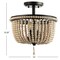 Jonathan Y Allie 14" Wood Beaded/Metal LED Semi Flush Mount, Black / Light Taupe JYL9020A - alternate 9