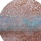 Homeroots 8' Terra Cotta Blue And Black Round Abstract Washable Indoor Outdoor Area Rug 603097 - alternate 6