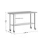 Flash Furniture Reese Work Table, Stainless Steel Top Shelf, 1.5in. Backsplash, Undershelf, 4 Casters, 2 Locking NH-WT-2460BSP-CAS-GG - alternate 6