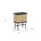 Homeroots 24" Natural and Black Modern Sliding Door Nightstand 527616 - alternate 6