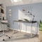 Homeroots 47" Gray and Silver Wood and Stainless Steel Sled Writing Desk 556634 - alternate 8