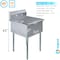 Amgood 27 in. x 27 1/2 in. Stainless Steel Utility Sink. 24 in. x 24 in. x 13 in. Bowl SINK S1C-UT-242413-NF-Z - alternate 3