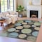 Homeroots 9' X 12' Black Fern Green And Teal Blue Geometric Washable Indoor Outdoor Area Rug 630559 - alternate 5