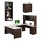 Bestar U Shaped Desk U-Shaped Desk, Lat.File/Bkcs, Drk/Wht Choc, 93.6" D X 65.9" H, 65" W X Melamine 52850-31 - alternate 1