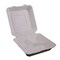 Kitch 24/7 Disposables White Compostable 3 Compartment Molded Fiber Hinged Container, 9 x 9 inch, 200PK KC-9X9-3CHC-NPAW - alternate 3