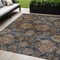 Homeroots 5' X 8' Navy Blue Brown And Terra Cotta Damask Washable Indoor Outdoor Area Rug 603600 - alternate 1