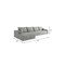 Homeroots 135" Gray Corduroy Modular Compression Foam Sofa With Toss Pillows 712969 - alternate 4
