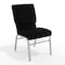 Flash Furniture Black Fabric Church Chair, PK4 4-XU-CH-60096-BK-SV-BAS-GG - alternate 1