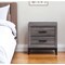 Homeroots 25" Gray Wood Two Drawer Nightstand 478609 - alternate 3