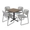 Regency Square Cain Breakroom Table W/ 4 Zeng Stack Chairs, 30 in W, 30 in L, Noble Oak TB3030NO44GY - alternate 1
