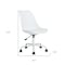 Homeroots White Upholstered Plastic Acrylic and Steel Adjustable Swivel Rolling Office Chair 568060 - alternate 5