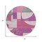 Homeroots 8' Blush And Mauve Round Geometric Washable Indoor Outdoor Area Rug 617898 - alternate 7