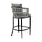 Homeroots 40" Gray Metal Outdoor Bar Height chair with Footrest 571175 - alternate 7