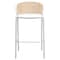 Leisuremod Ervilla Wicker Bar Stool with Fabric Seat and White Powder Coated Steel Frame, White, 2PK EBW-31W2 - alternate 6
