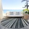 Homeroots 8' Black Gray And Ivory Round Striped Washable Indoor Outdoor Area Rug 614961 - alternate 8