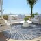 Homeroots 8' Blue Gray And Silver Round Abstract Washable Indoor Outdoor Area Rug 588006 - alternate 8