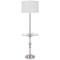 Homeroots 61" Chrome Tray Table Floor Lamp With White Transparent Glass Square Shade 526309 - alternate 1
