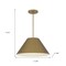 Homeroots 22" Antiqued Brass Aluminum Cone LED Dimmable Outdoor Pendent Hanging Light 683470 - alternate 8