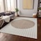 Homeroots 5' X 8' Ivory And Brown Striped Washable Indoor Outdoor Area Rug 597170 - alternate 9