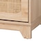 Baxton Studio Elsbeth Japandi Oak Brown Finished Wood and Natural Rattan 3-Drawer Storage Cabinet 227-12953-ZORO - alternate 7
