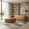 Homeroots 88" Sienna Leather Sofa With Ottoman With Brown Legs 641061 - alternate 6