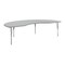 Flash Furniture Wren 96 in x 48 in Kidney Adjustable Height Activity Table, Thermal Laminate Top, Short Legs, Gray XU-A4896-KIDNY-GRY-T-P-GG - alternate 1