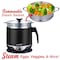 Brentwood Industries Stainless Steel 1.9 Quart Cordless Electric Hot Pot Cooker and Food Steamer in Black HP-3019BK - alternate 4