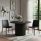 Homeroots 46" Black Solid Wood Pedestal Base Round Top Dining Table 721076 - alternate 4