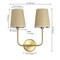 Jonathan Y Lila 15" 2-Light Traditional Coastal Scalloped Fabric Shade/Metal LED Vanity Light, Brass Gold/Brown JYL1608A - alternate 9