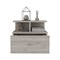 Homeroots 12" Light Gray Wood One Drawer Nightstand 529081 - alternate 11