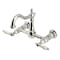 Kingston Brass Two-Handle Wall Mount Bridge Kitchen Faucet, Polished Nickel KS1266PL - alternate 1