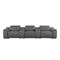 Homeroots 134" Dark Gray Italian Leather Reclining Metal USB Sofa 720296 - alternate 1