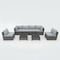 Deko Living Outdoor Sectional Wicker Sofa, Chairs and Table, 8 Pieces, Gray w/Blue and Gray Cushion Covers COP30111 - alternate 1