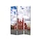 Homeroots 72" Red Blue And Ivory Canvas Folding Three Panel Screen Room Divider 274639 - alternate 7